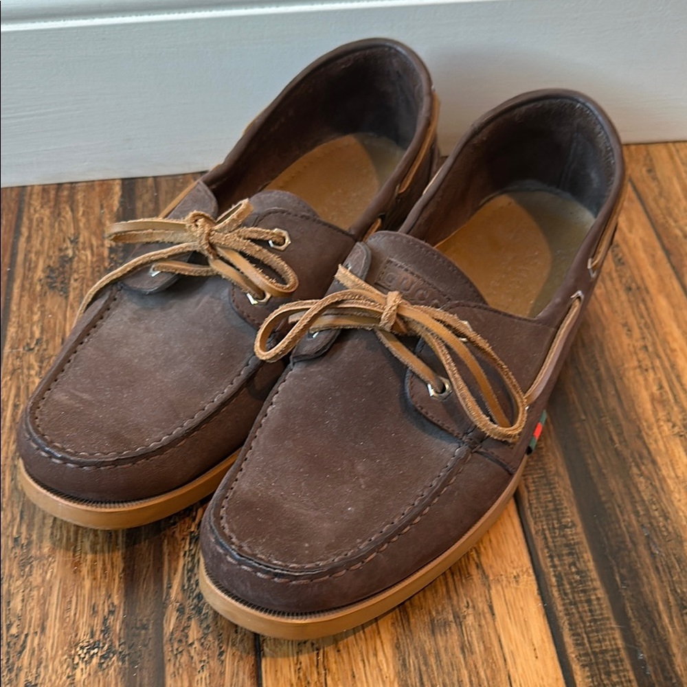 Gucci brown suede loafers